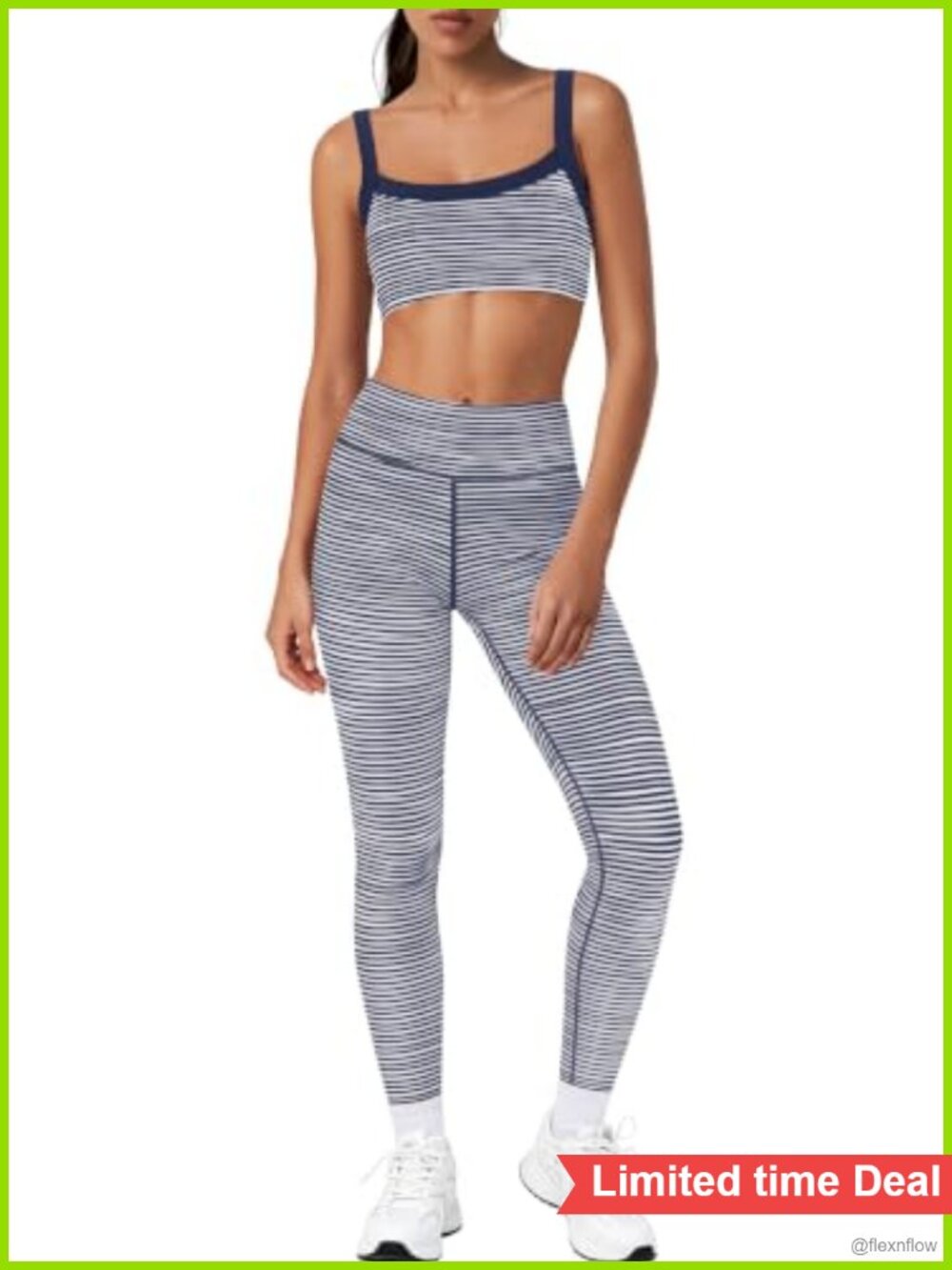 2 Piece Workout Set Built in Bra Tank Top Leggings Yoga Gym Activewear